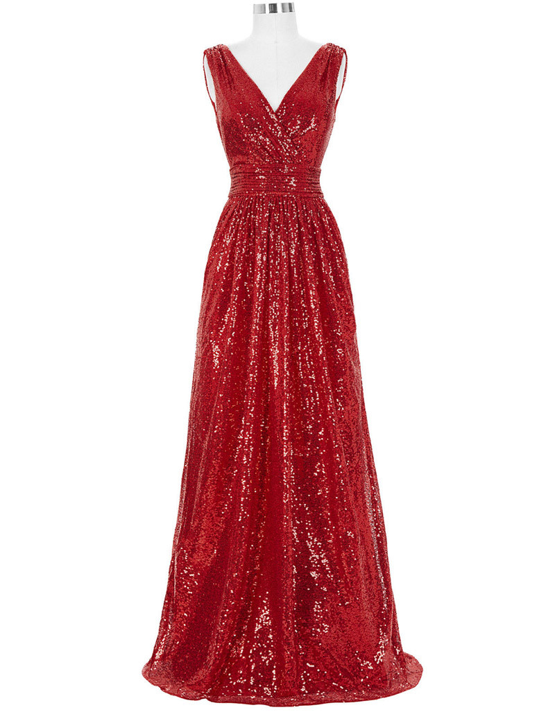 red and silver evening gown
