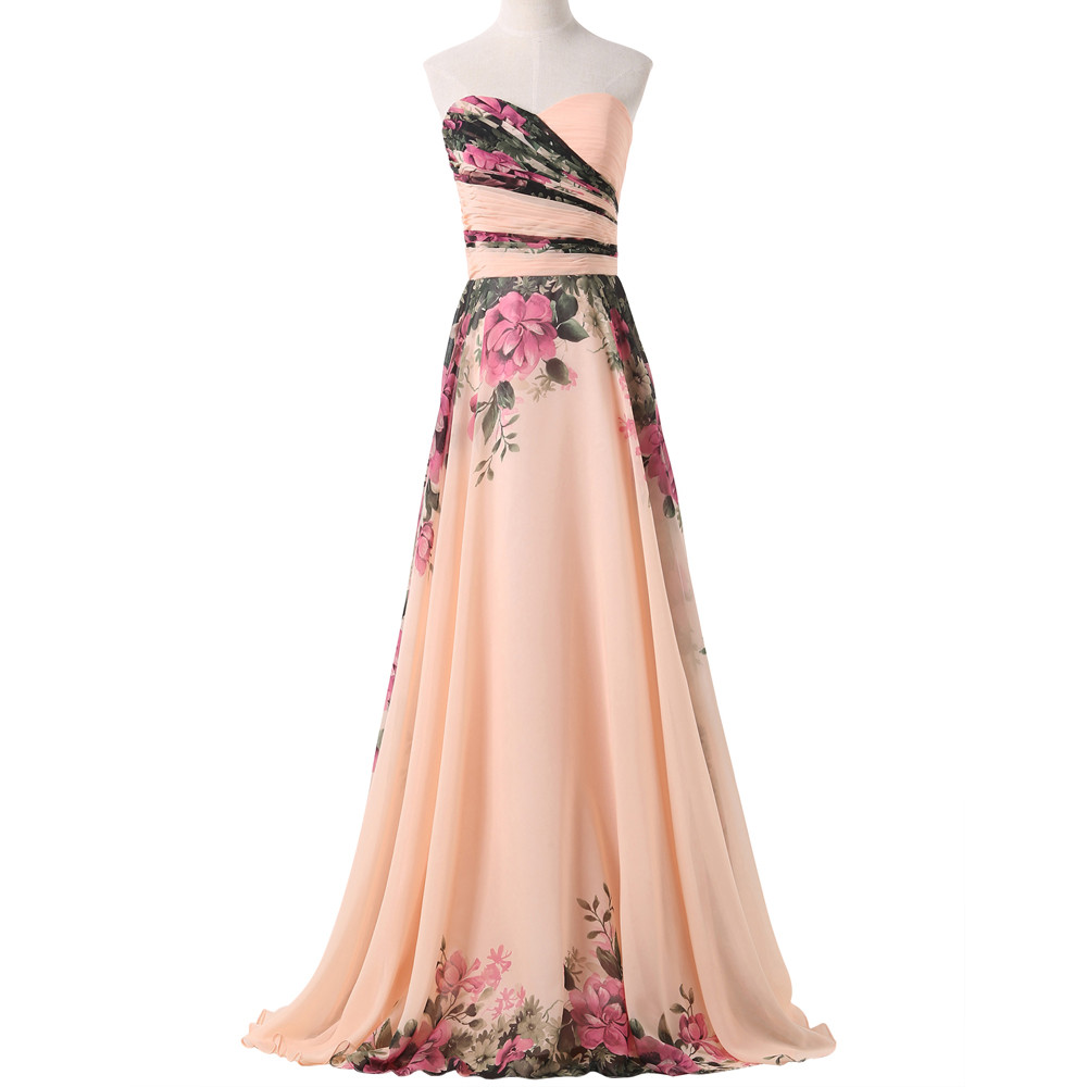 Prom Dresses,evening Dress,party Dresses,elegant Prom Dresses 2017 Long Party Dresses Floral Flower Print Evening Dress