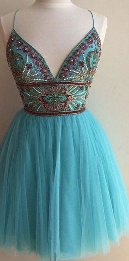 Charming Prom Dress,sexy Prom Dress,tulle Short Prom Gown,sleeveless Beaded Homecoming Dress