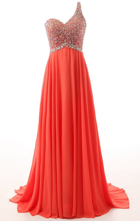 2025 Custom Made Long Prom Dress, Chiffon A-line Prom Dress Featuring Crystal Beaded Embellished Sweetheart Bodice And Open Back