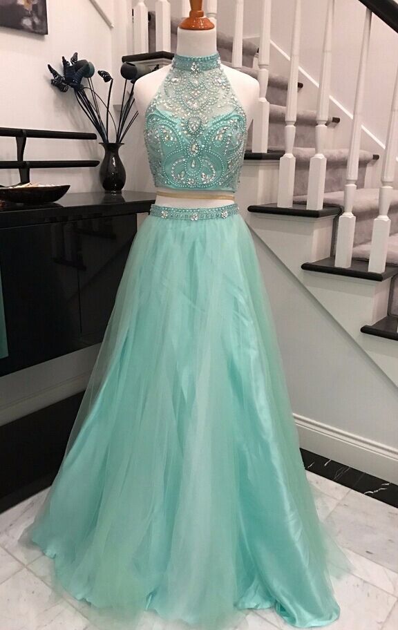 Two Pieces Charming Prom Dress,long Prom Dresses,evening Dress Prom Gowns, Formal Women Dress,