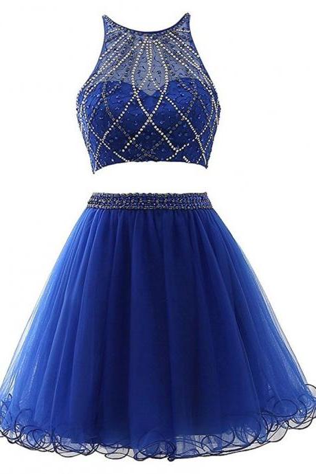 Grade Graduation Dresses Royal Blue Short Homecoming Dresses Two Piece Prom Dress