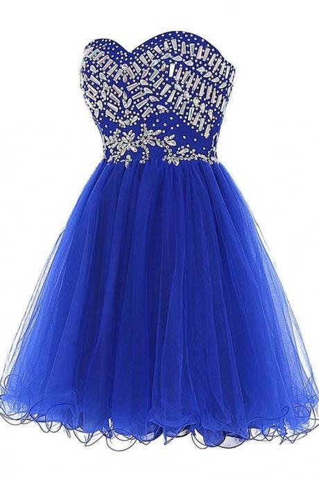 Grade Prom Dresses Royal Blue Short Homecoming Dress For Juniors Sweet