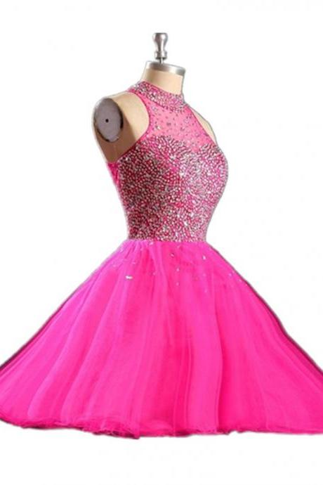 Pink Homecoming Dress Sexy Backless Graduation Dresses For Teenagers