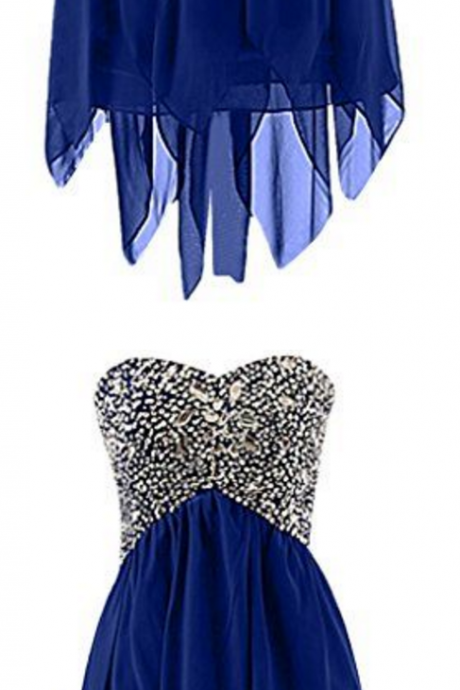 Royal Blue Homecoming Dress With Beading,sweetheart Homecoming Dress,custom Made Evening Dress