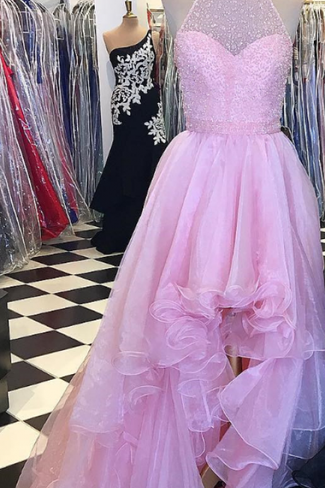Prom Dresses,high Low Prom Dress,beaded Prom Gowns,pink Prom Dress,black Prom Dress,prom Dresses