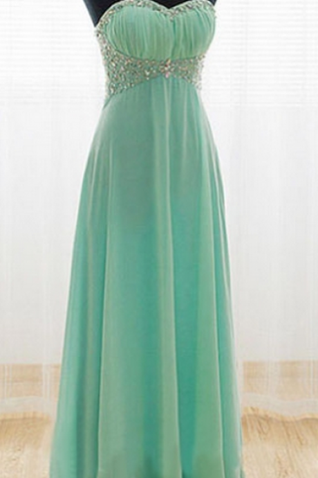 Mint Green Prom Dresses,a-line Prom Dress,beading Prom Dress,sweetheart Prom Dress,chiffon Prom Dress,corset Evening Gowns,fitted Party Formal