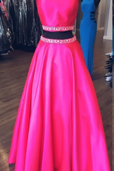 Two Piece Halter Prom Dresses Wedding Party Dresses Formal Dresses Sweet 16 Dresses Banquet Dresses