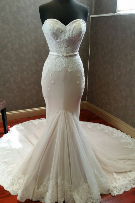 Wedding Dresses, Wedding Gown,vintage Long Lace Mermaid Wedding Dresses 2017 Romantic Bridal Gown