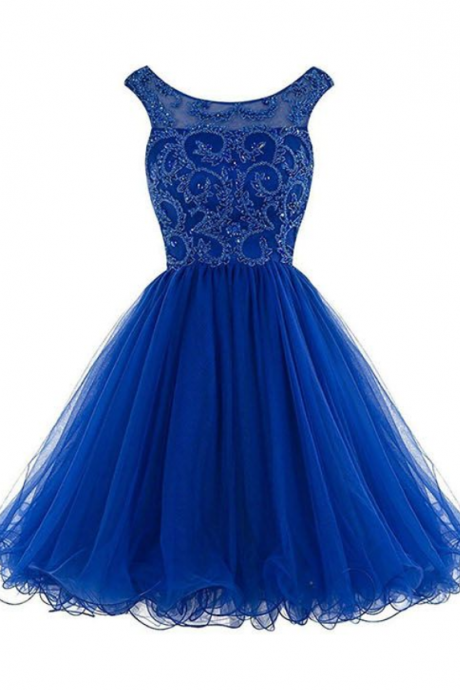 Royal Blue Homecoming Dresses, Backless Prom Dresses, Modest Party Dress, Simple Graduation Dresses, Formal Dresses, Short Cocktail Gowns