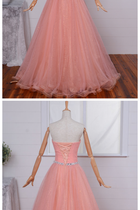 Pink Long Evening Dresses ,party Tulle A Line Women Beautiful Prom Formal Evening Gown Dress For Wedding