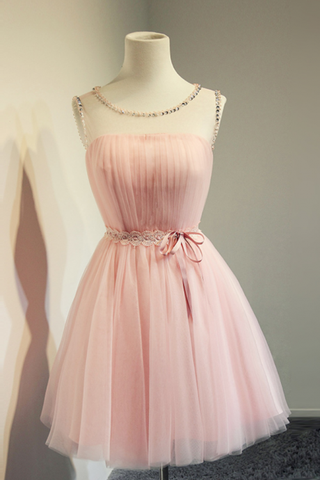 Sweetheart Cute Homecoming Dresses,tulle Homecoming Dresses,o-neck Homecoming Dresses,short Homecoming Dresses
