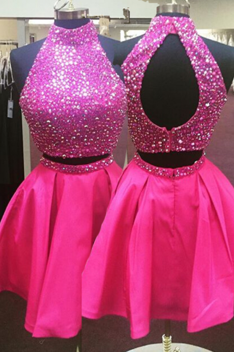 Homecoming Dress,2 Pieces Cocktail Dress,two Pieces Evening Gowns,cute Homecoming Dress