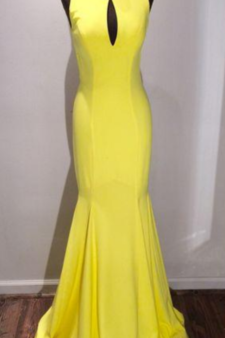 Prom Dress,sexy Prom Dress, Yellow Prom Dresses,vintage Yellow Evening,prom Dress,mermaid Evening Gowns