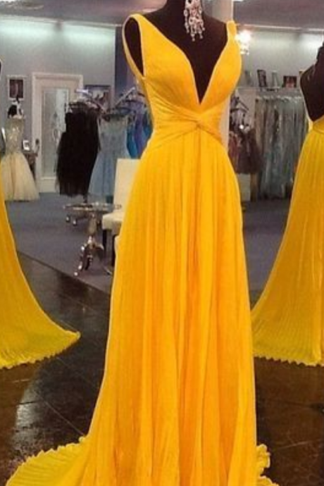 Prom Dress,sexy Prom Dress, Yellow Prom Dresses,vintage Yellow Evening,prom Dress