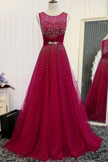 Sparkly Long Prom Dresses Crystal Beaded Evening Party Dresses For Graduation Vestidos De Formatura