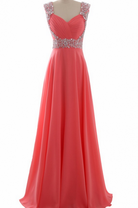 Chiffon A Line Evening Dresses Long Prom Party Gowns Formal Women Wear Lace Up Back
