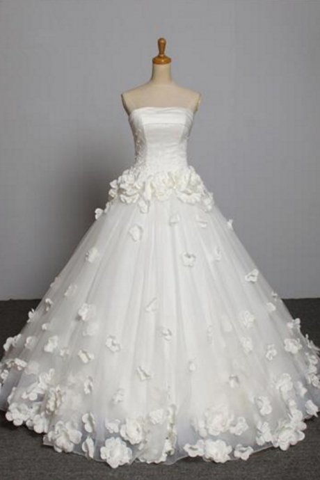Romantic Floor Length Custom Flower Beaded Shopping Online Vintage Wedding Dress Gowns Robe Bride Wedding Dress