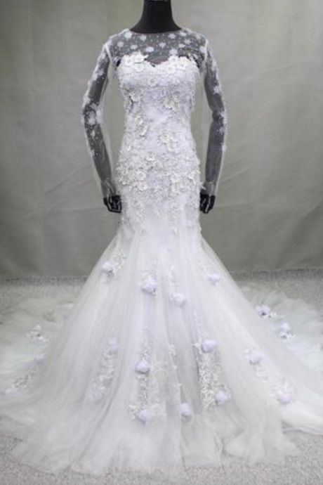 Real Photo Removable Jacket Mermaid Wedding Dress Sexy Illusion Sweetheart Chapel Train De Novia