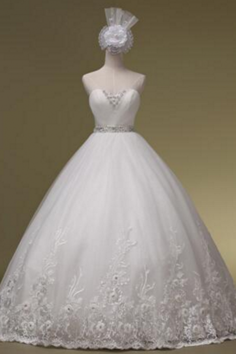 Up None De Novia Fashionable Romantic Heart Tube Top Bandage The Bride Wedding Dress Gown