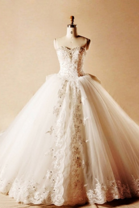 Wedding Dress Wedding Gowns Robe De Mariage Tulle Appliques Beading Ball Gown Wedding Dress
