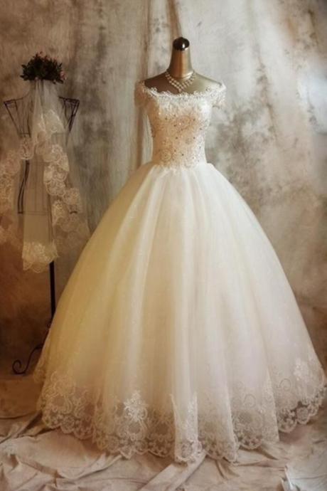 Charming Beading Wedding Dresses,wedding Dress,custom Made Wedding Gown