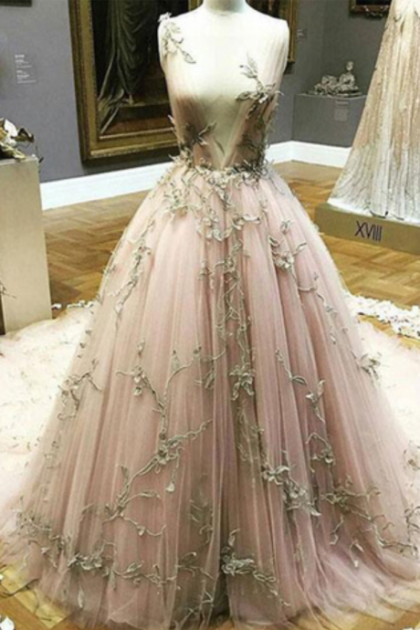 Charming Tulle Prom Dress, Elegant Ball Gown Prom Dresses, Formal Long Evening Dress