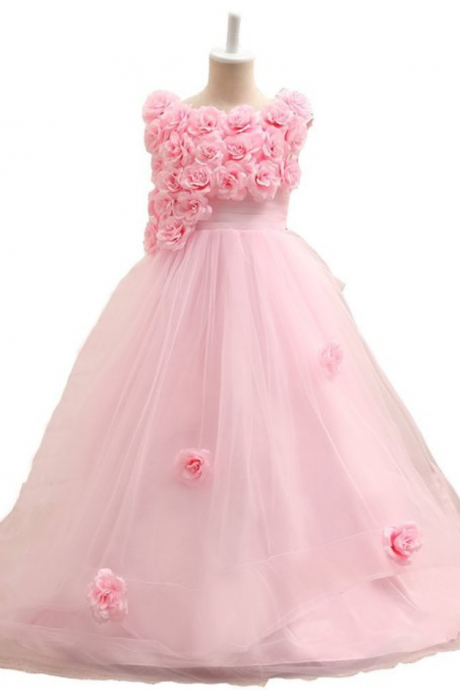 Flower Girl Dresses For Weddings, Pink Flower Girl Dresses, Tulle Flower Girl Dresses, Pageant Dresses For Girls, A Line Flower Girl Dresses,