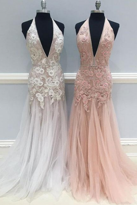 Simple Prom Dresses, Prom Gown,vintage Prom Gowns,mermaid Lace Tulle Long Prom Dress, Lace Evening Dress