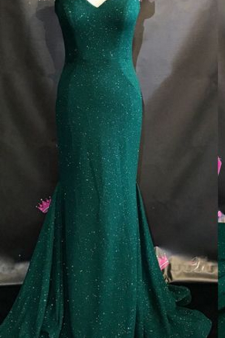 Green Evening Dresses,mermaid Prom Dress,sequins Evening Gowns,off Shoulder Prom Dresses