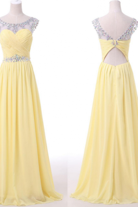 Backless Prom Gown,open Back Evening Dress,backless Prom Dress,sequined Evening Gowns,yellow Formal Dress