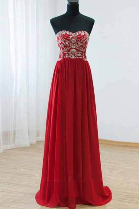 Gorgeous Red Prom Dress, Elegant Prom Dress, Long Prom Dresses, Prom Dress, Chiffon Prom Dresses, Sparkly Prom Gowns, Formal Evening Gowns, Real
