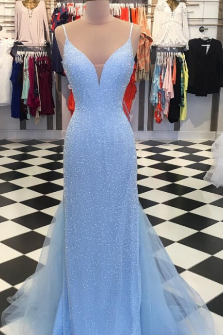 Real Image Beaded Mermaid Prom Dresses Women Evening Gowns Formal Women Party Dress