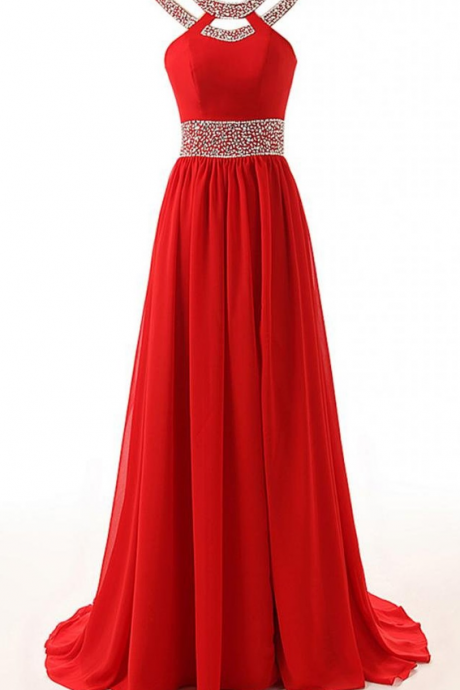 Sexy Prom Dress,prom Dresses,red A Line Prom Dress,beading Red Evening Dress,long Evening Dress,red Graduation Dress,formal Women Dress