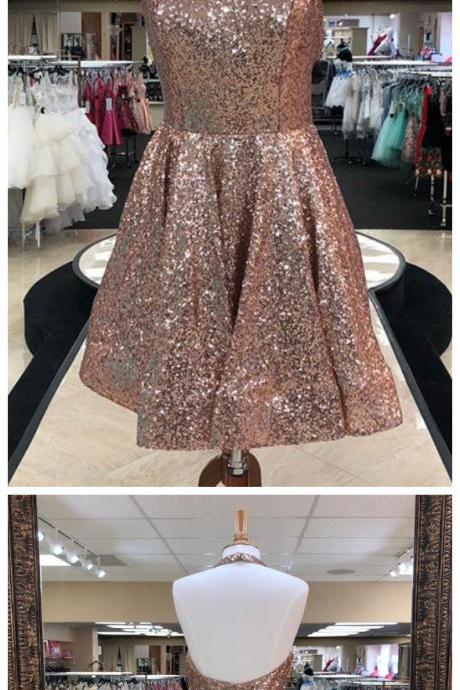 Sparkly Homecoming Dress,sequin Homecoming Dresses,halter Neckline Homecoming Dress,short Homecoming Dresses