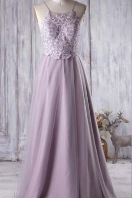 Bridesmaid Dress Light Purple Tulle Dress,wedding Dress,spaghetti Strap Prom Dress