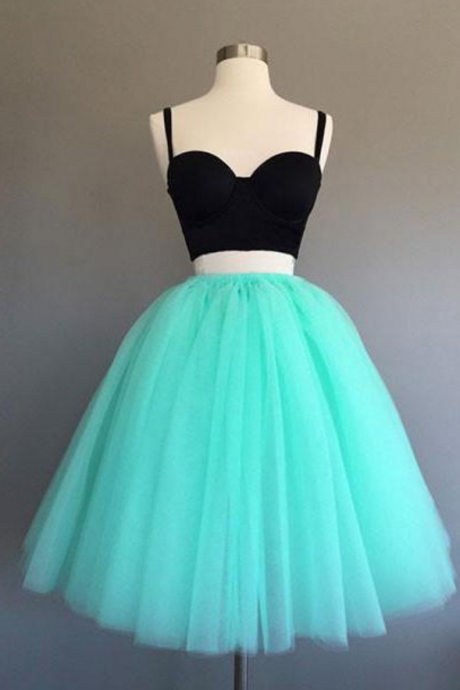 Cute Two Pieces Mint Green Short Prom Dress, Homecoming Dress