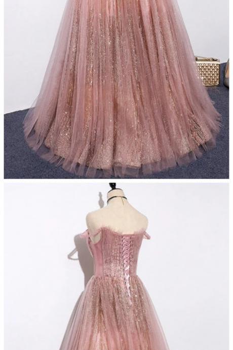 Tulle Sequins Long Prom Dress, Evening Dress