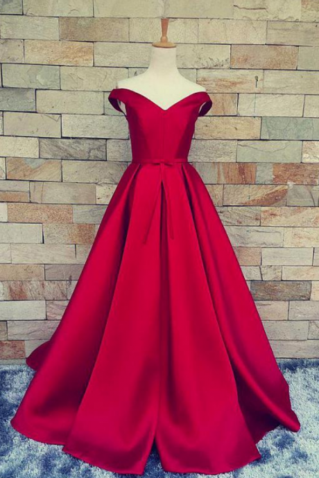  Marvelous Satin Off-the-shoulder A-Line Prom Dresses With Pleats 