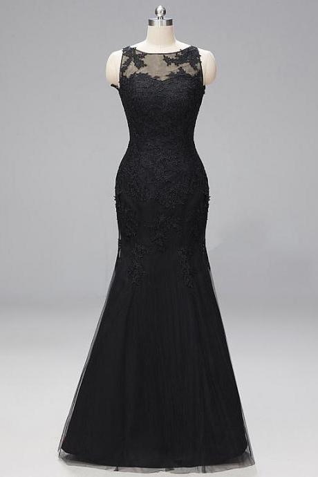 In Stock Stunning Lace & Tulle Bateau Neckline Mermaid Evening Dresses