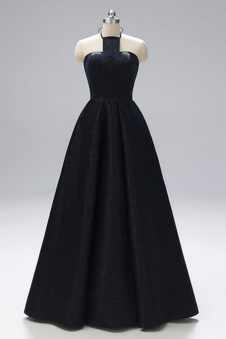 In Stock Special Halter Neckline A-line Prom Dresses