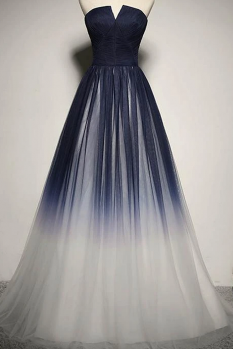 Charming Gradient Bridesmaid Dress, Tulle A-line Party Dress