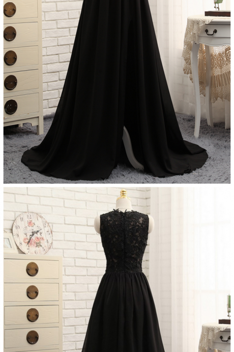 Prom Dresses A-line Chiffon Appliques Lace Sexy Long Prom Gown Evening Dresses Evening Gown