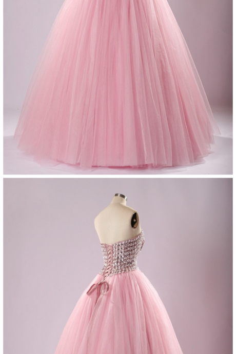 Sweetheart Crystal Beading Tulle Floor-length Ball Gown, Prom Dress, Evening Dress