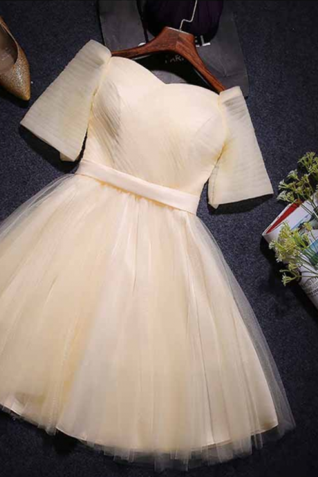 Charming Prom Dress,short Sleeve Prom Dress,mini Prom Dress,fashion Homecoming Dress,sexy Party Dress, Style Evening Dress