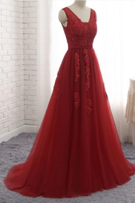 Prom Dresses Sweep Train Sexy Backless Long Evening Dress Scoop Sleeveless Formal Gowns Pleats Tulle With Applique Shining Sequins