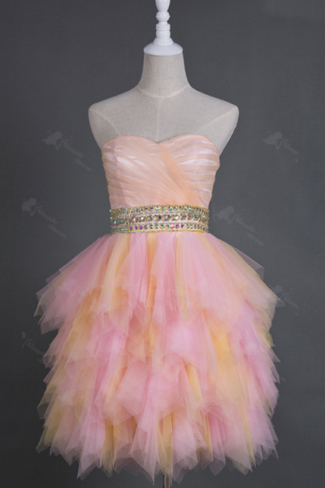 Multi Color Tulle Homecoming Dress,prom Dress,graduation Dress,party Dress,short Homecoming Dress,short Prom Dress,homecoming Dress 2016
