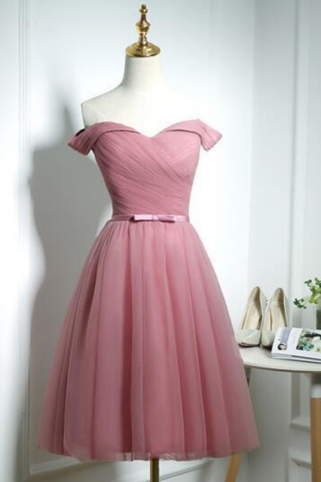 Homecoming Dresses,shoulder Knee Length Party Dress, Prom Dress