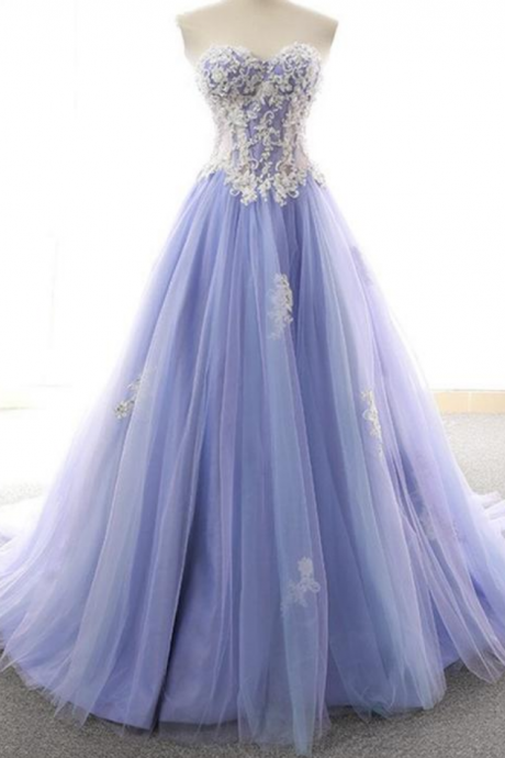 Prom Dresses, tulle lace long prom dress evening dress