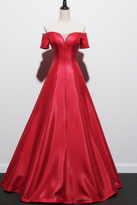 Prom Dresses,one-shoulder Red Bride Toast Dress Engagement High-end Banquet Evening Dress Was Thin